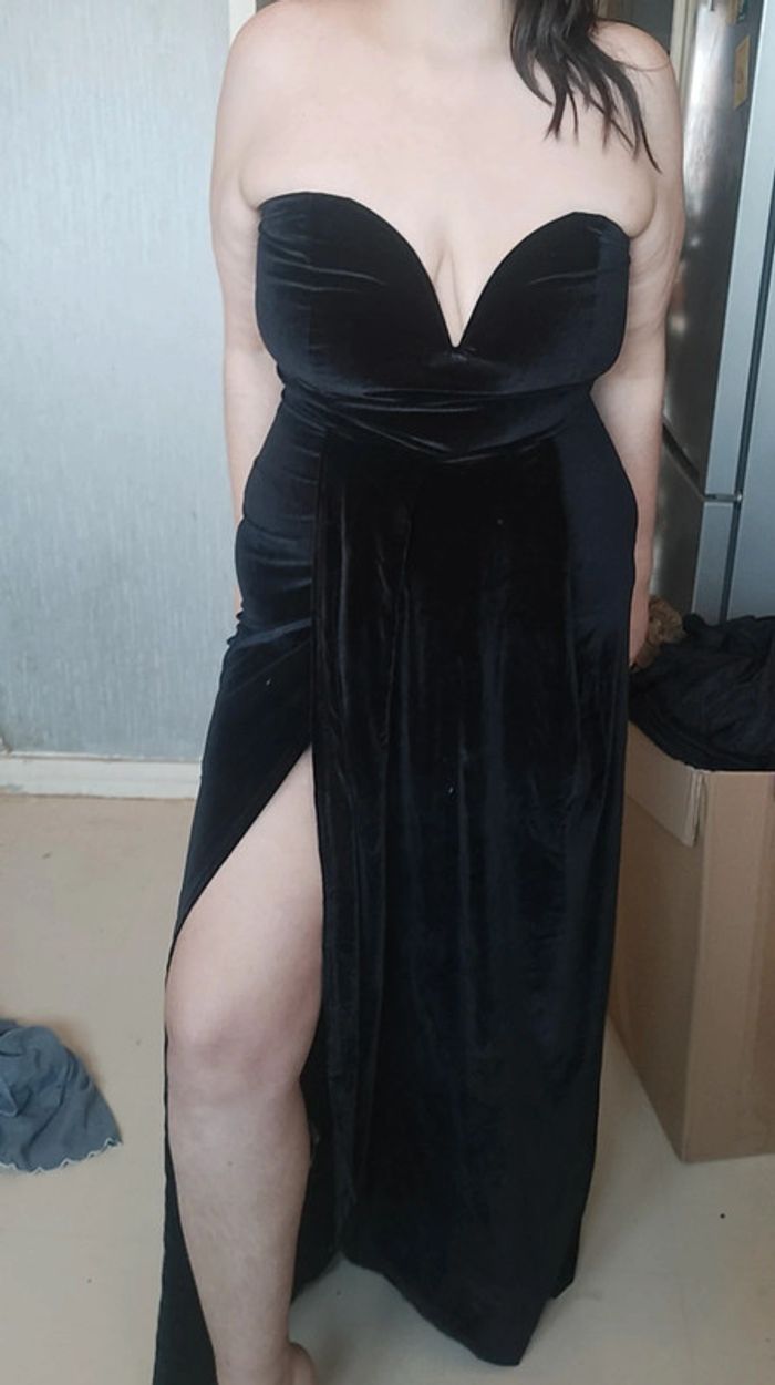 Dress Robe Pretty Little Thing Noir Prettylittlething Robe Longue