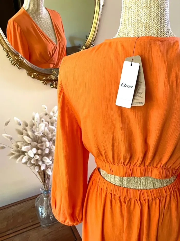 Robe Éclatante en Orange – Etam – Taille M – Neuf avec Étiquette - photo numéro 5