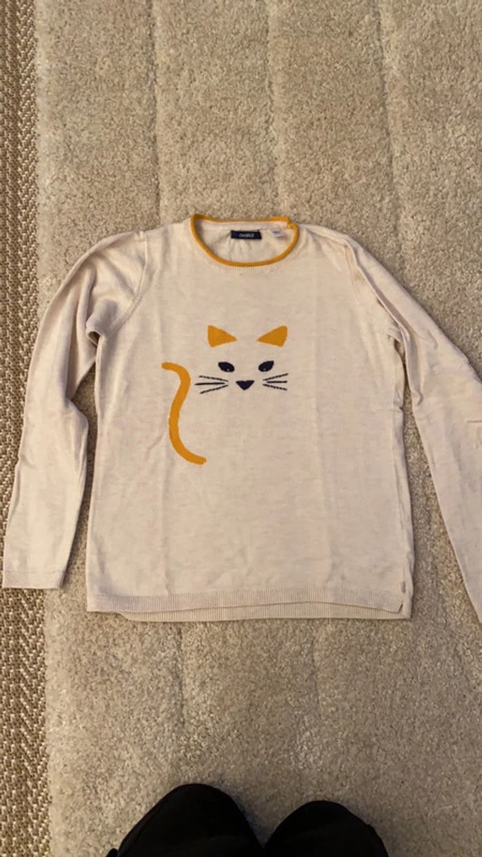 Pull okaidi chat taille 12 ans