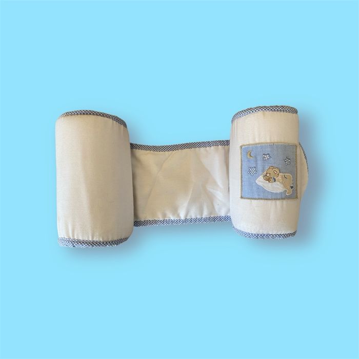 Coussin cale bébé positionneur blanc/bleu réglable