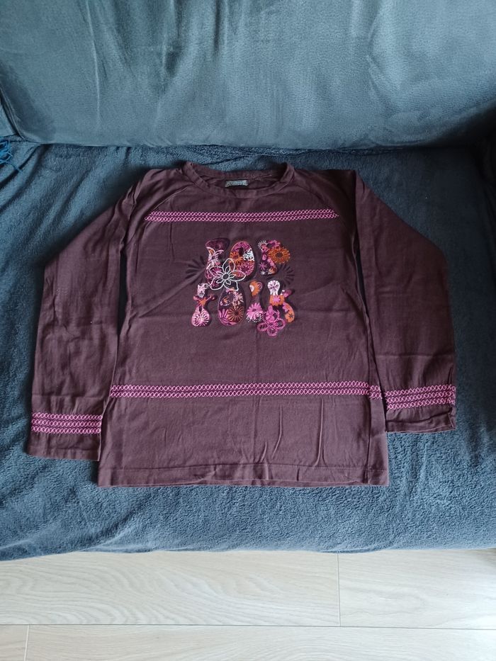 Tunique manches longues 10 ans marron fille