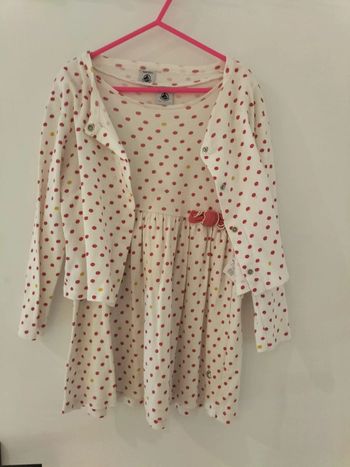 Ensemble robe et gilet petit bateau état neuf 6 ans