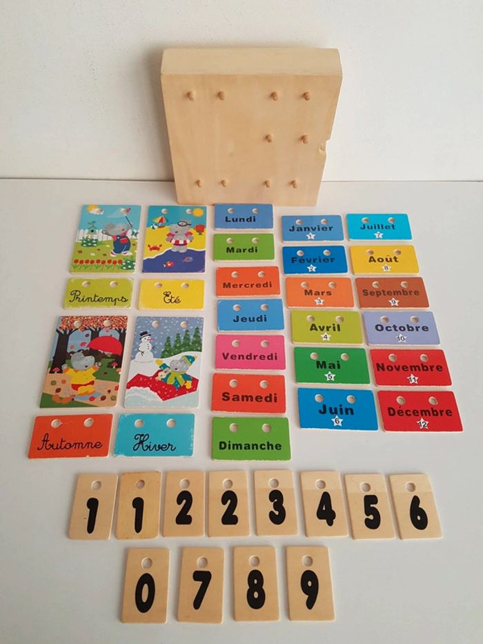 Coffret en bois date du jour hippopotame - photo numéro 3