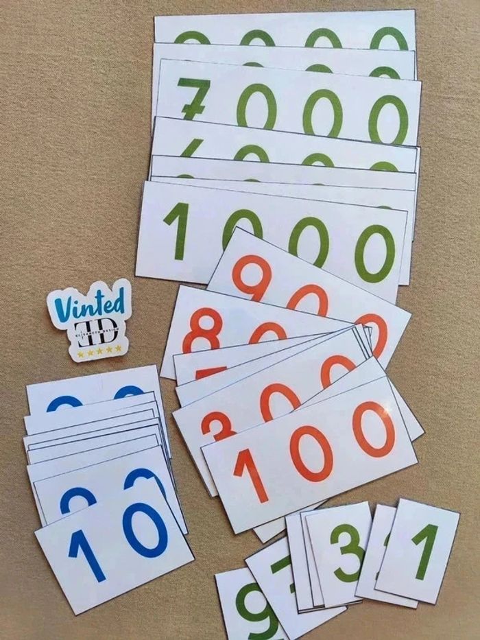 Cartes des nombres de 1 à 9999 Montessori - photo numéro 2