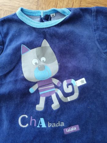 Pyjama une pièce garçon 3 mois bleu