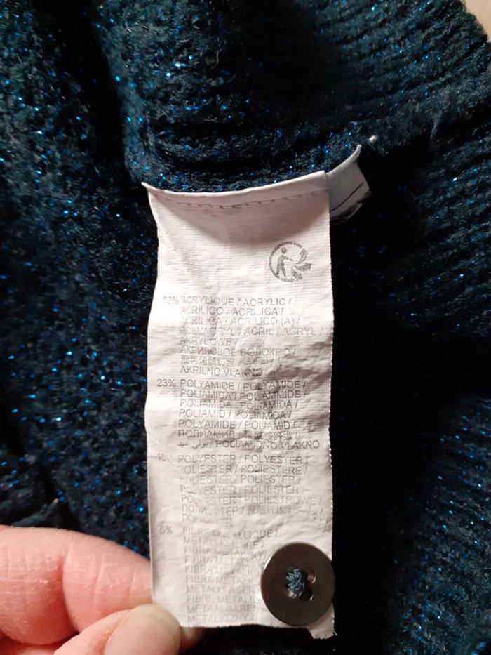 Pull fille bleu marine fils métalliques brillant 4 ans - photo numéro 8