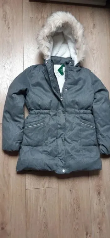 Blouson type doudoune chaude gris 12 ans neuf avec étiquette