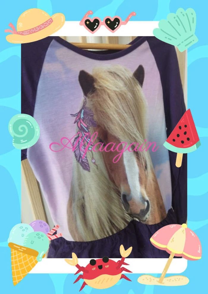Robe violette cheval 8/9ans bpc - photo numéro 3