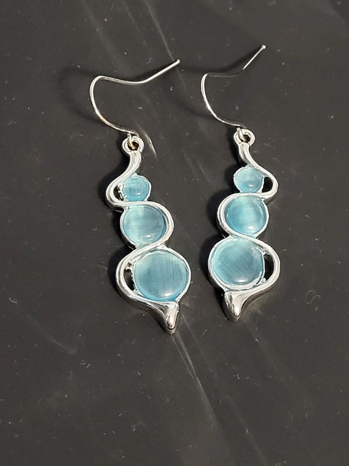 Boucle d'oreilles pendantes acier inoxydable neuves