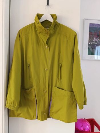 Veste légère vintage vert olive détails violets