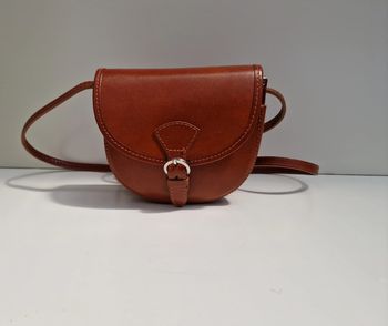 Sac Bandoulière Vintage Cuir Véritable Camel Vera Pelle