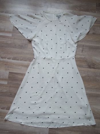 Robe ivoire à pois noirs H&M (2) 34 (160 cm)