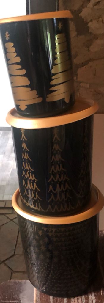 Lot de 3 boites rondes Tupperware tbe