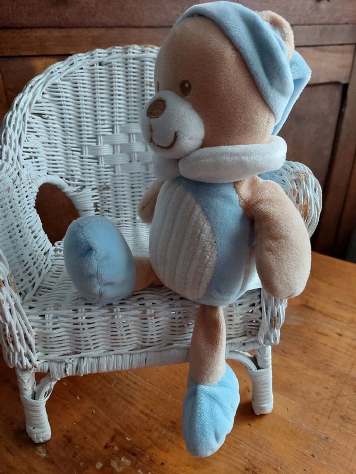 Doudou ours bleu Mes Petits Cailloux - photo numéro 3