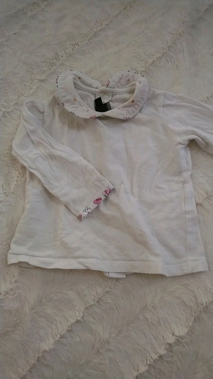 T shirt col Claudine bébé fille