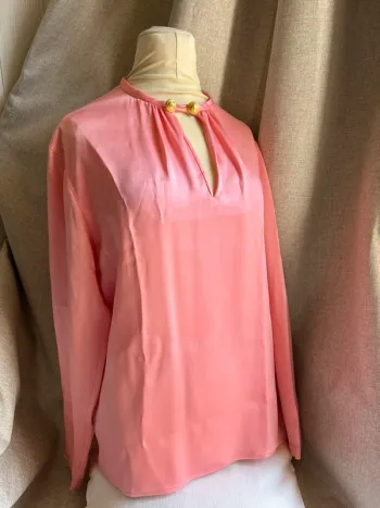 Blouse Vintage Yves Saint Laurent Rive Gauche Rose Poudré