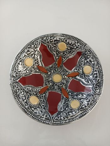Assiette murale décorative en terre cuite – Style Ethnique / Vintage