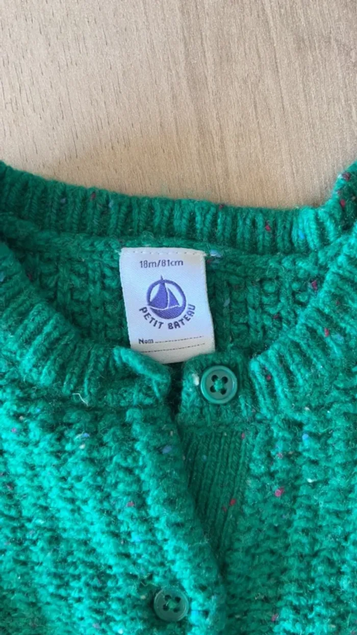 Gilet en laine mélangée vert - photo numéro 2