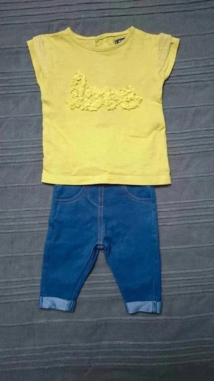 Ensemble tregging + t-shirt OFFERT 3 mois fille