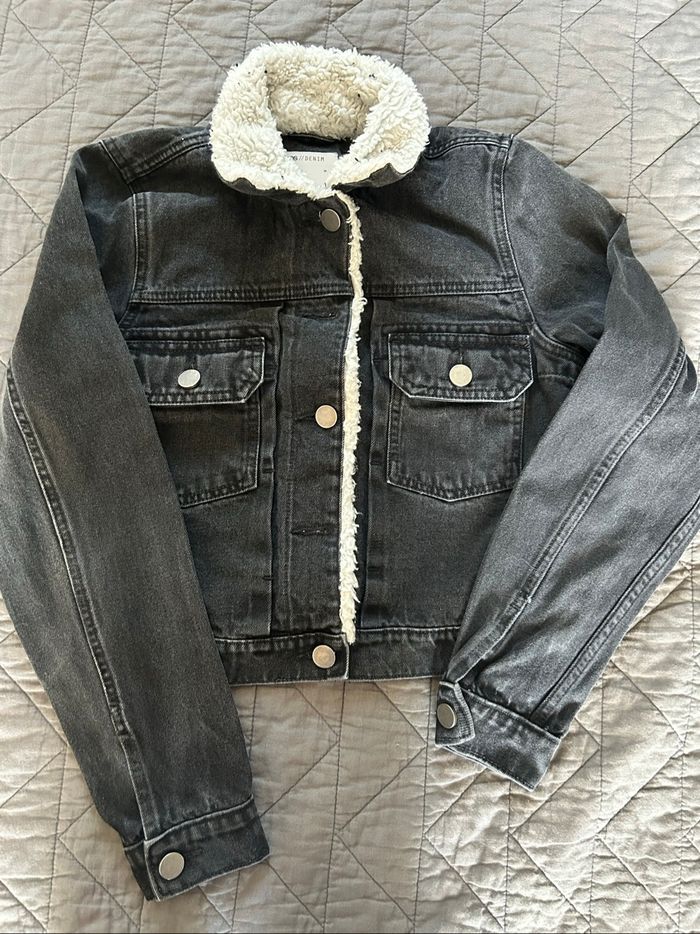 Veste en jean noir femme