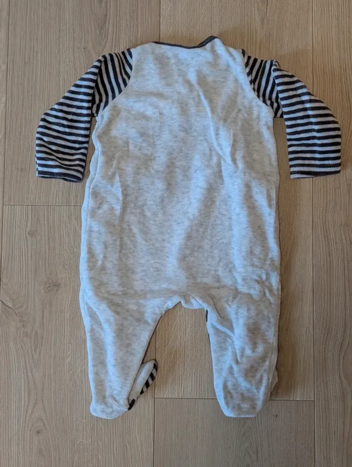 Lot de 3 pyjamas velours Du Pareil au Même - Taille : 6 mois - photo numéro 4