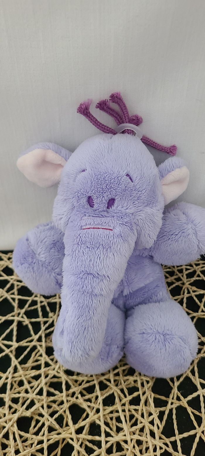 Doudou Eléphant mauve éléphant  Lumpy Winnie Disney Nicotoy - photo numéro 2