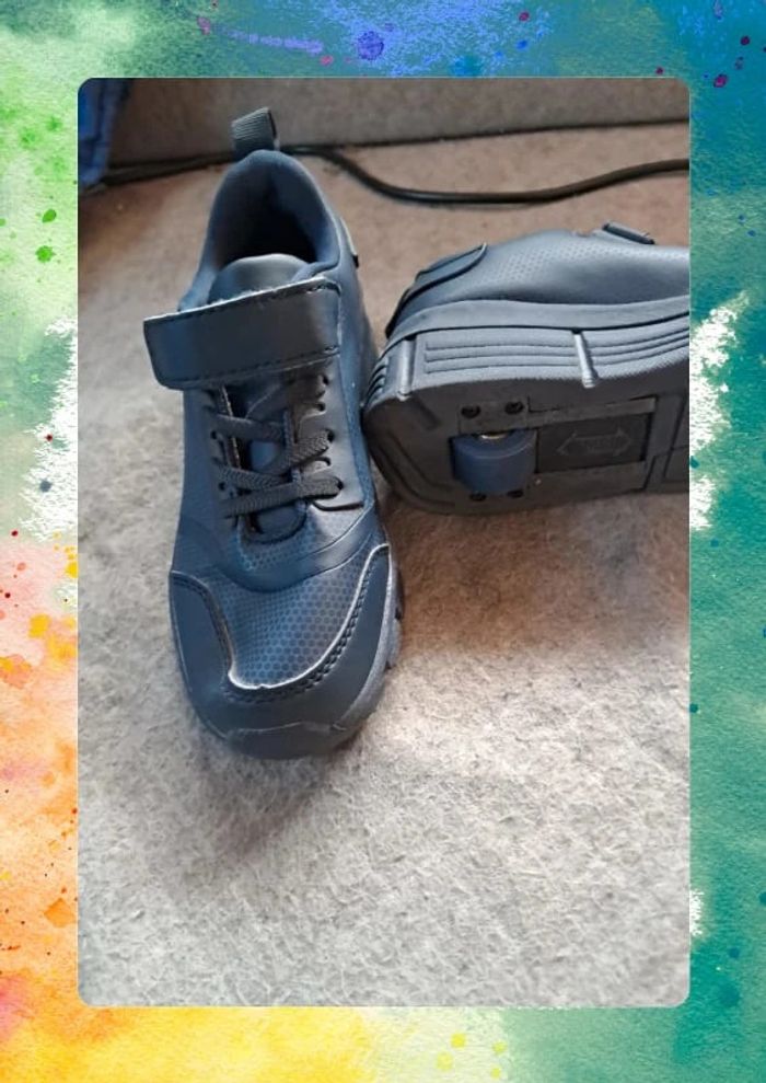 🛼 Chaussures à roulettes enfant bleu marine Pointure 34 👟