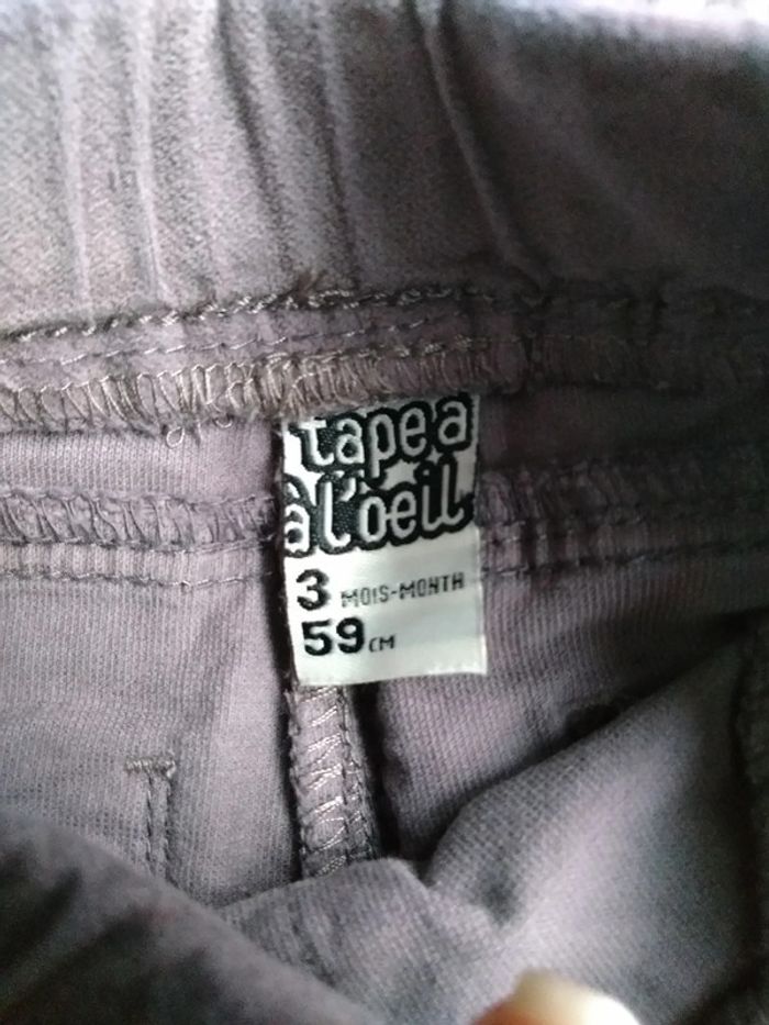 Pantalon tape à l'oeil, taille 3 mois - photo numéro 3