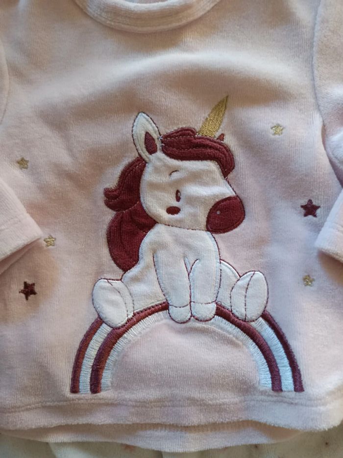 Pyjama 2 pièces licorne 3 mois - photo numéro 2
