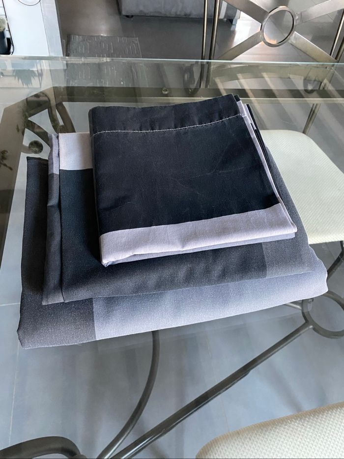 Parure drap housse taie traversin et housse de couette lit une personne - photo numéro 2