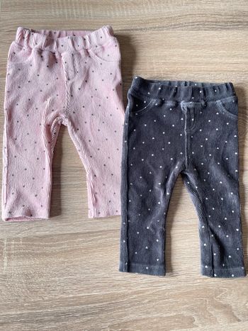 Lot de 2 leggings chauds t. 62 cm