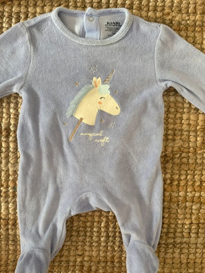 Pyjama velours Kiabi 1mois / 54cm - photo numéro 2