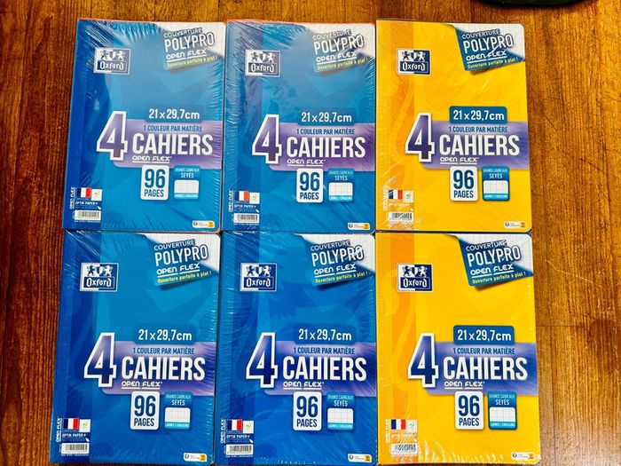 NEUF Lot de 24 grands cahiers A4 96 pages Oxford Polypro Openflex grands carreaux Seyès