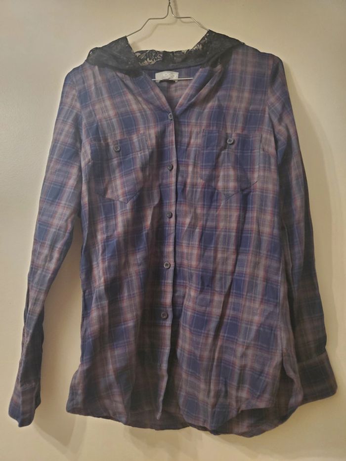 Chemise col dentelle carreaux marine 1060 Clothes T38 - photo numéro 8