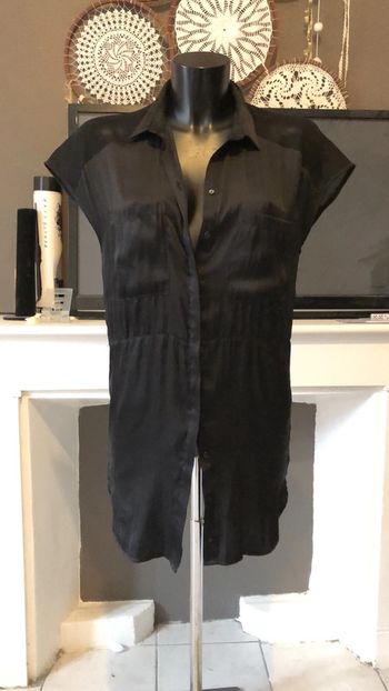 Chemise longue 2 matières Bershka