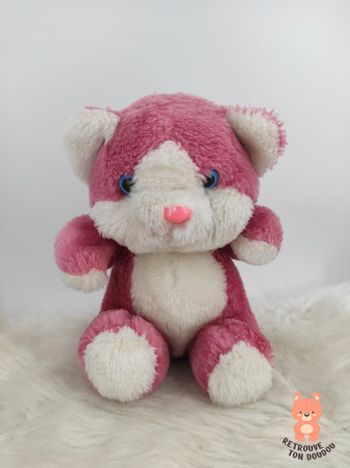 Peluche Chat Rose en Blanc Vintage Eluz