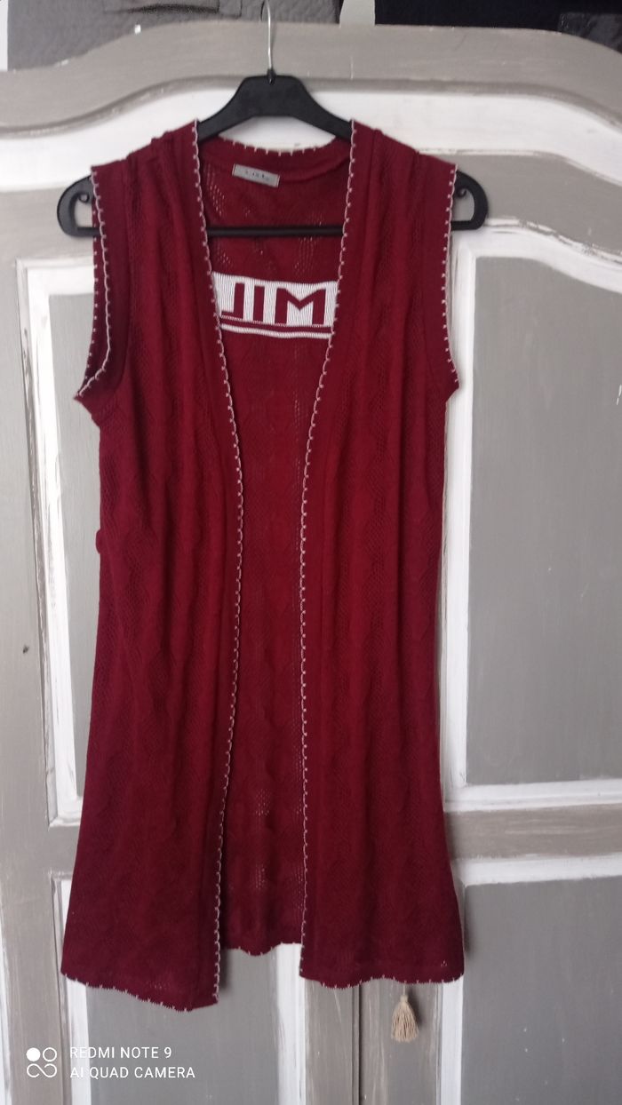 Gilet long sans manche Tape à l'oeil bordeaux taille S