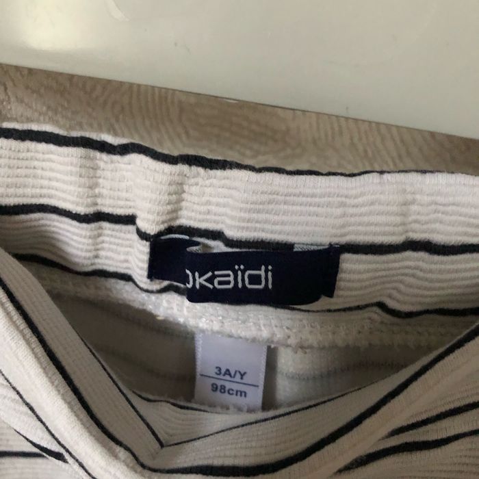 Short jersey blanc rayé marine 3 ans Okaidi - photo numéro 4