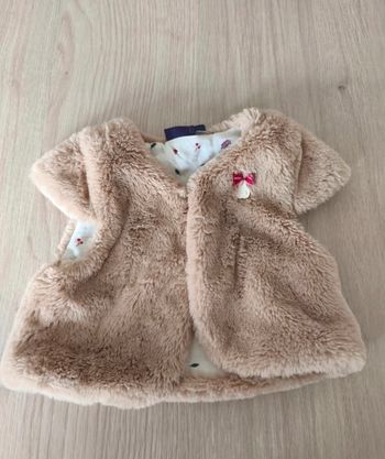 Gilet fourrure beige