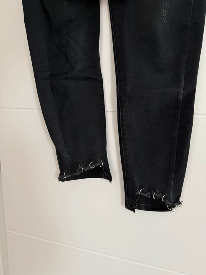 Pantalon legging pantaloni pantalones rock Vloeiende Calças skinny noir 38 M slim jean gris poches - photo numéro 4