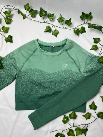 Top Gymshark- taille S vert- crop top muscu 