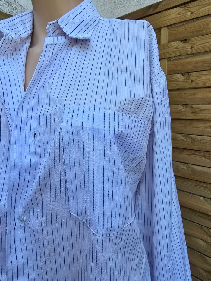 Chemise à rayures mixte 🍒vintage 90🍒taille L/XL - photo numéro 4