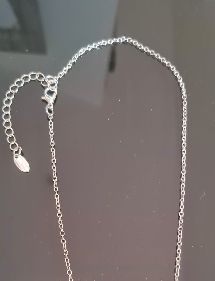 Parure élégante violet & argenté – collier cercle + boucles neuves - photo numéro 4