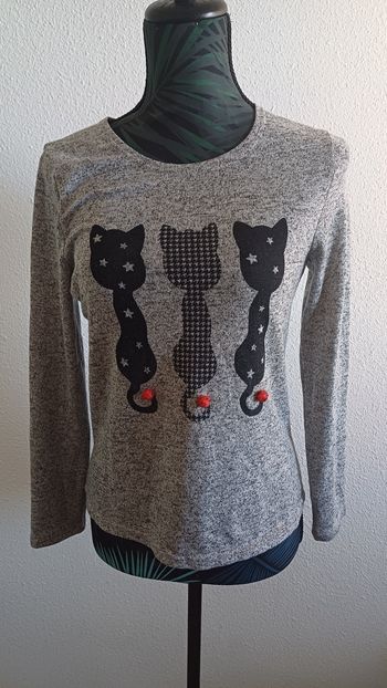 Sweat avec 3 chats en motif 