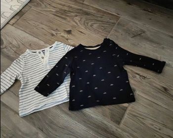 Lot de 2 t-shirts Kiabi 6 mois manches longues