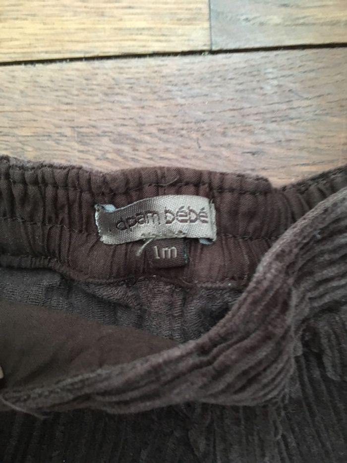 Pantalon velours brun DPAM bébé, 1 mois - photo numéro 2