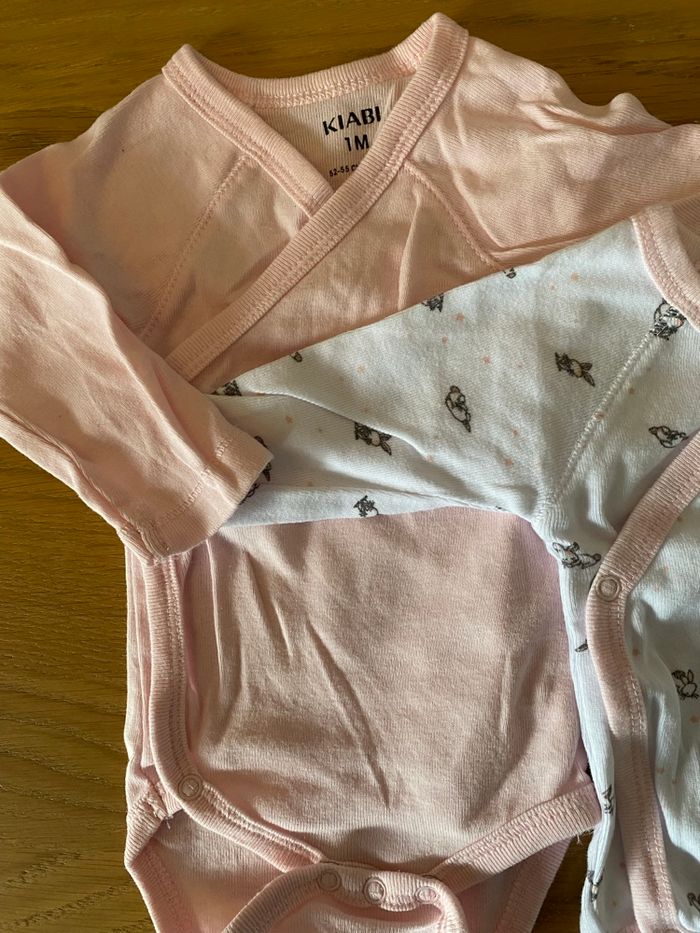 Kiabi Lit de 2 Bodies rose/blanc Taille 1 mois - photo numéro 3