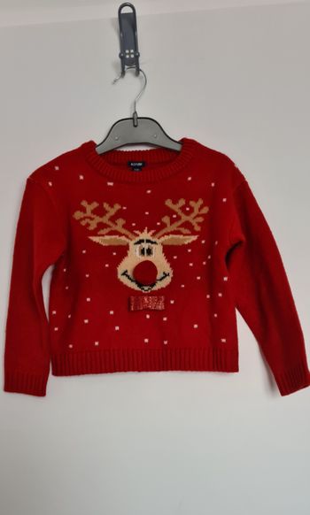 Pull rouge renne de Noël - 4 ans - Kiabi