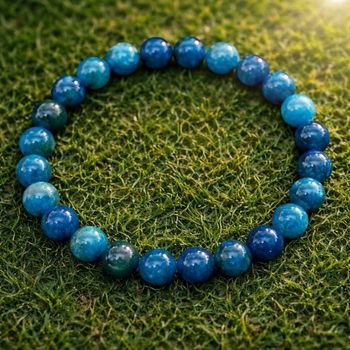 💙 Bracelet en Apatite Bleue – Pierres Naturelles – Motivation & Communication 💙