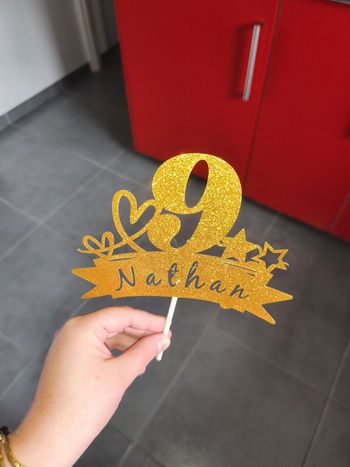 Décoration gâteau Nathan 9 ans